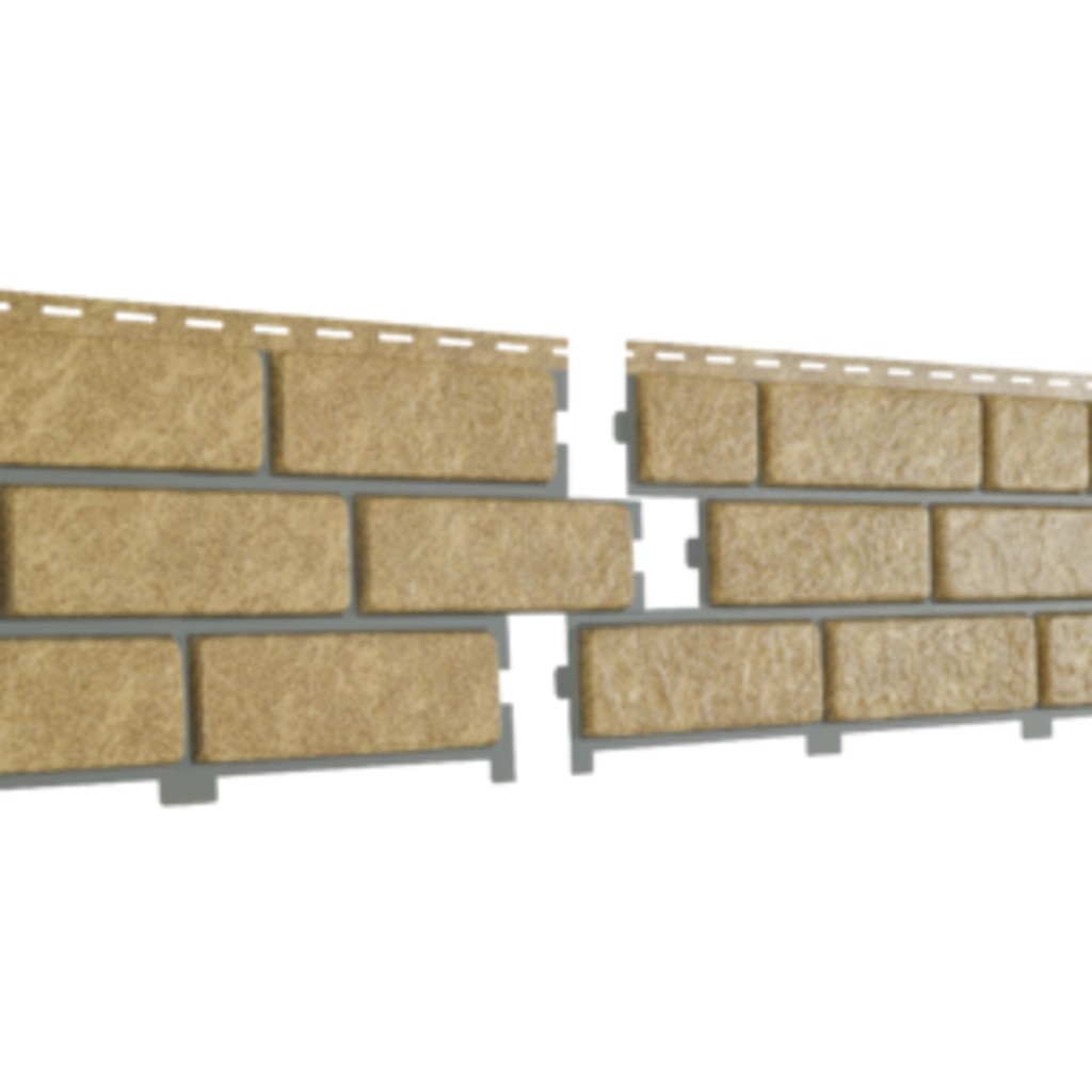 Фасадные панели Стоун Хаус Кирпич Песочный с декорированным швом