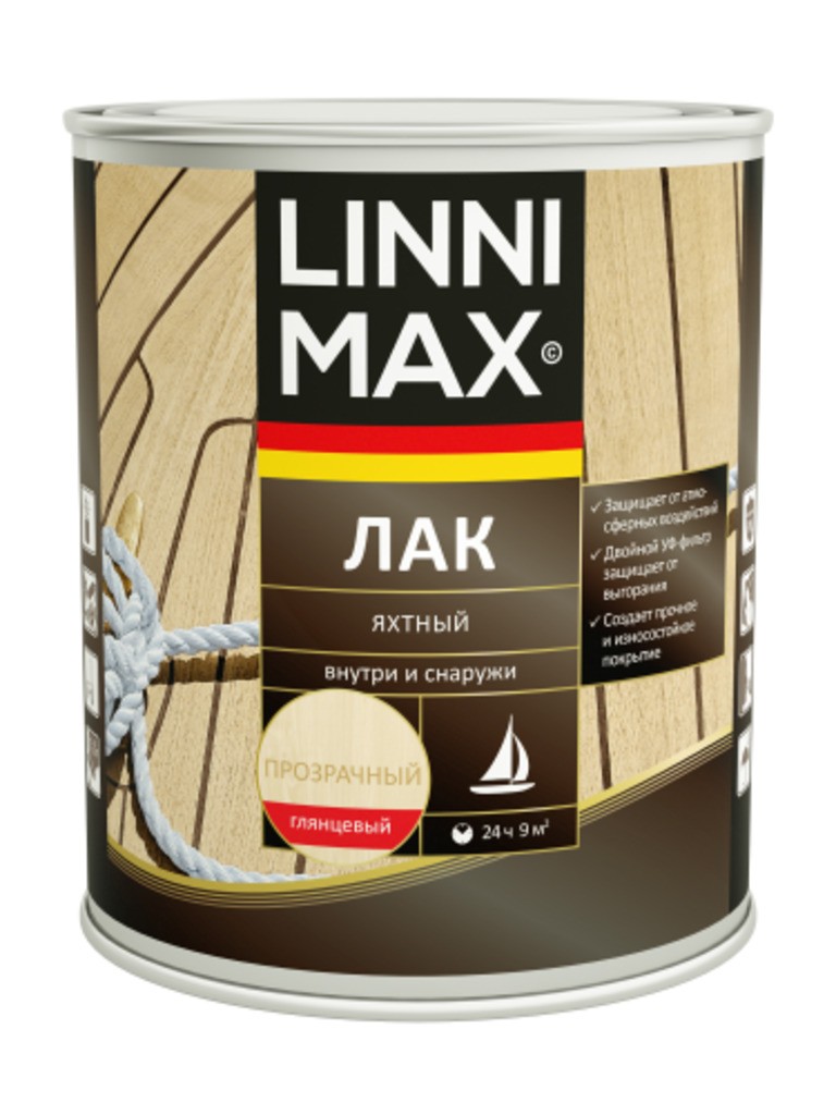 Лак алкидно-уретановый LINNIMAX Лак Яхтный глянцевый 0,75 л