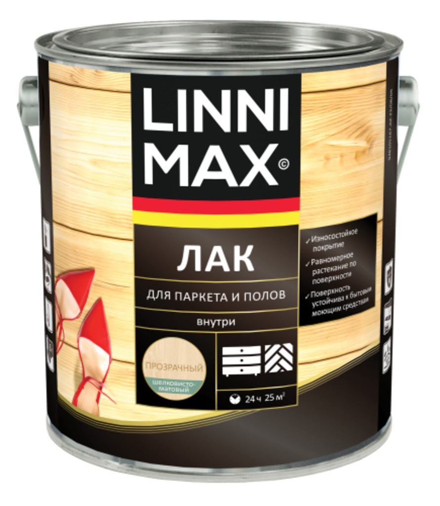 Лак алкидно-уретановый LINNIMAX Лак для паркета и полов матовый 2,5 л