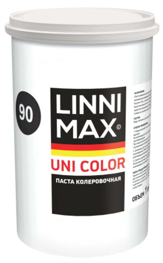 Универсальная пигментная паста для колеровки лакокрасочных материалов LINNIMAX Uni Color 90 Schwarz 1 л