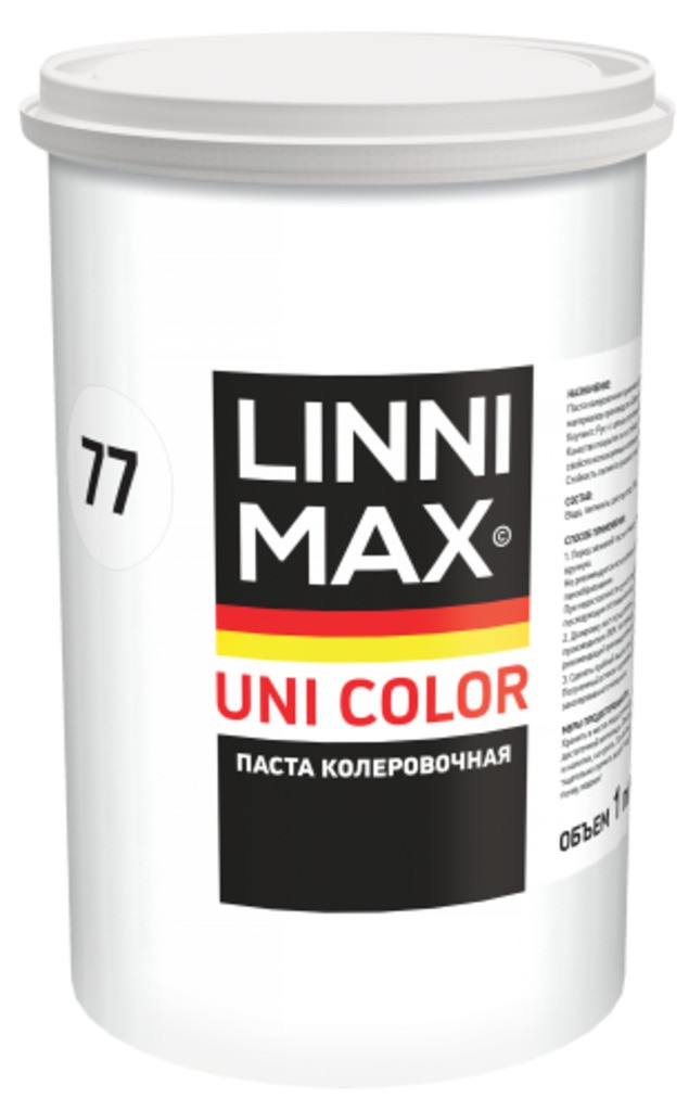 Универсальная пигментная паста для колеровки лакокрасочных материалов LINNIMAX Uni Color 77 Reinweiss 1л