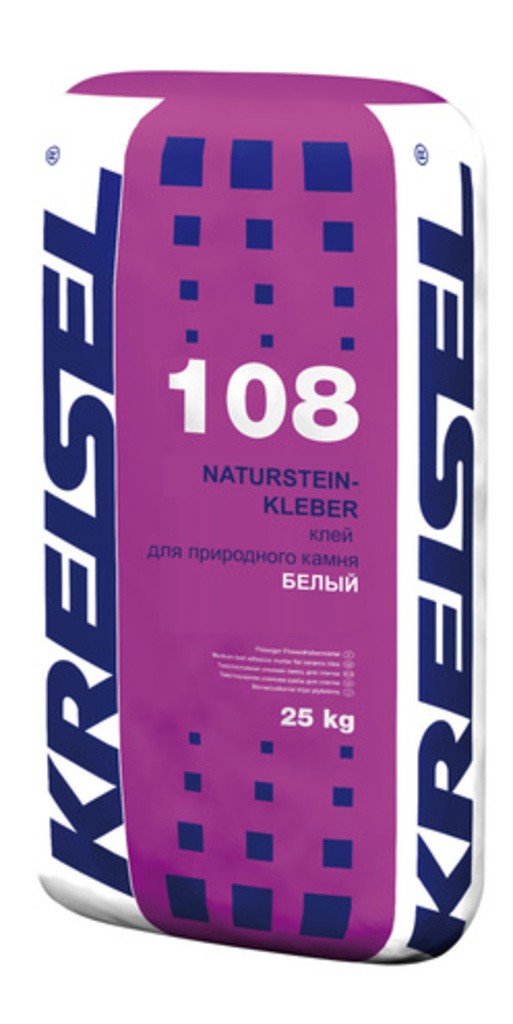 Белый, эластичный клей для натурального камня NATURSTEIN-KLEBER 108 Kreisel