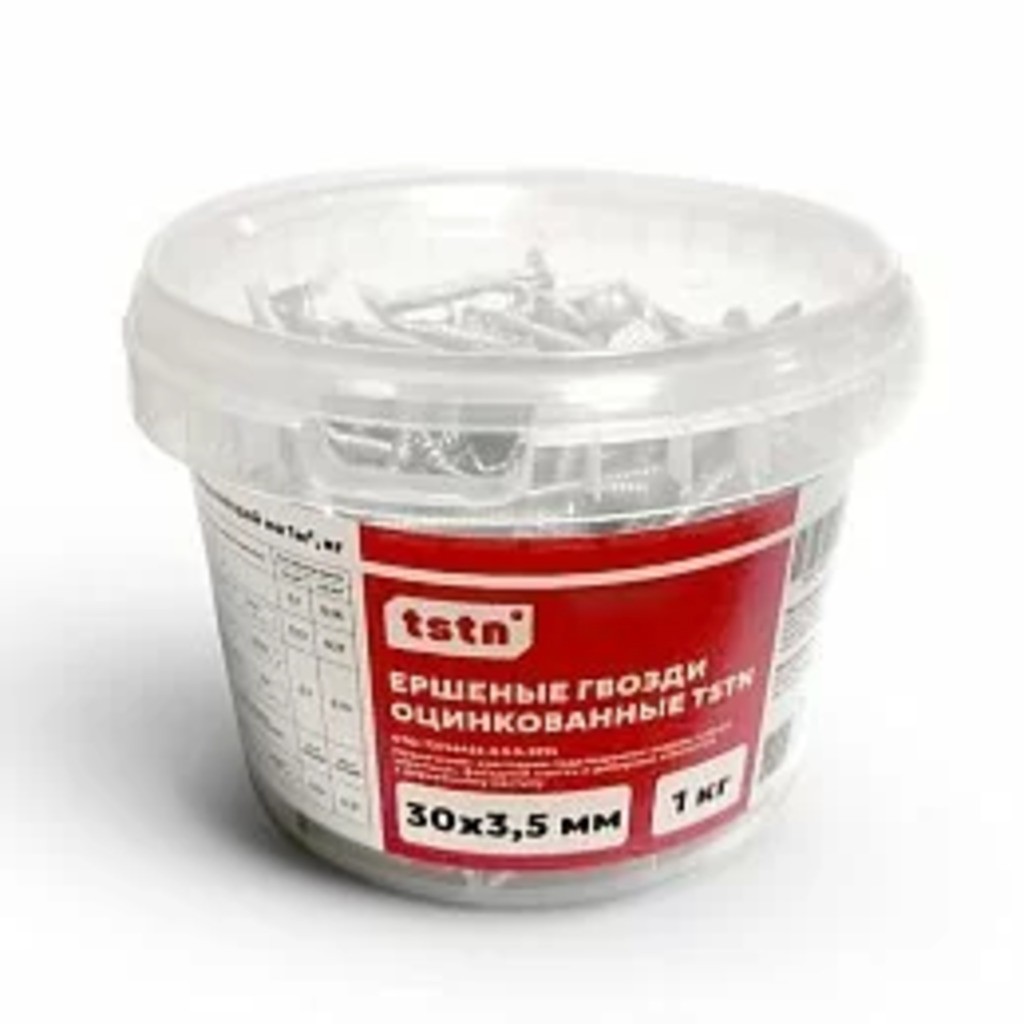 Гвоздь ершенный TSTN 30х3,5 Zn ведерко 1 кг