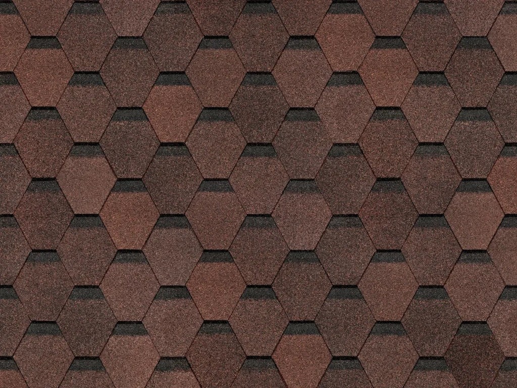 Гибкая черепица Docke PIE EURASIA/ ШЕСТИГРАННИК / Коричневый