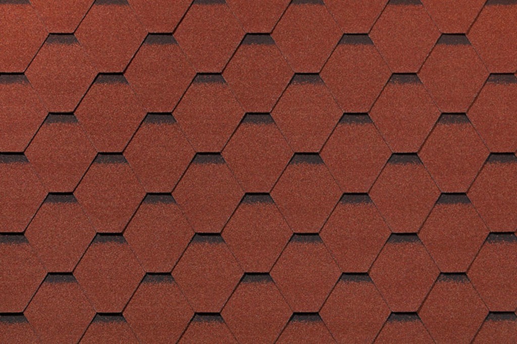 Гибкая черепица ROOFSHIELD/ СТАНДАРТ КЛАССИК/ Кирпично-красный с оттенением