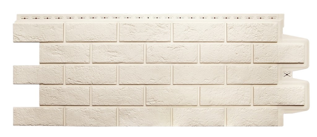 Фасадная панель Grand Line Состаренный кирпич Classic молочный