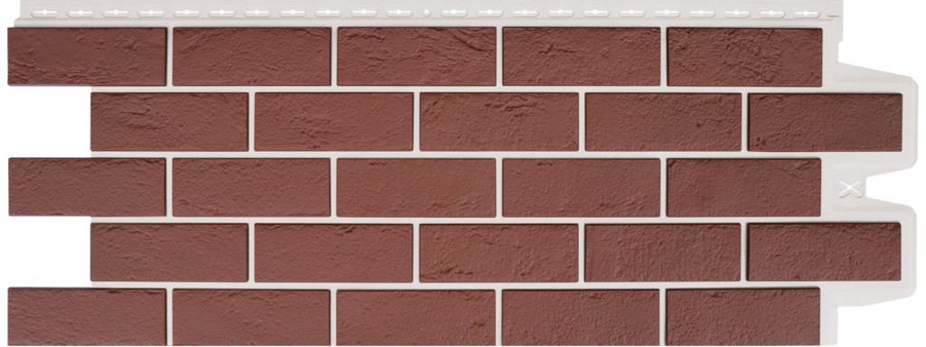 Фасадная панель Grand Line Состаренный кирпич Design Plus корица с белым швом