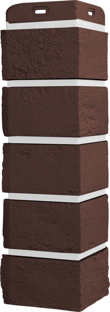 Угол Grand Line Состаренный кирпич Design Plus каштан с белым швом