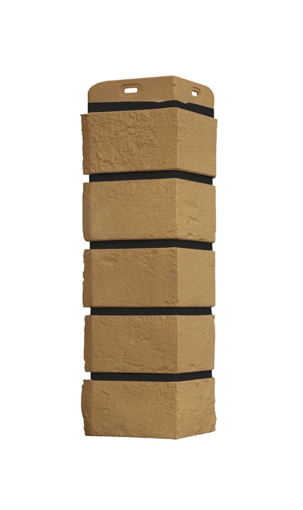 Угол Grand Line Состаренный кирпич Design Plus солома с черным швом