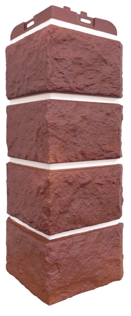 Угол Grand Line Колотый камень Design Plus корица с белым швом