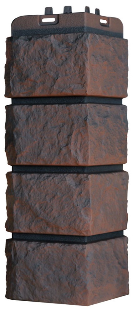 Угол Grand Line Колотый камень Design Plus трюфель с черным швом